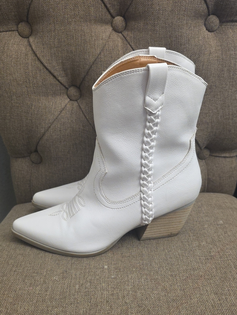 Dolce Vita White Cowgirl Boots